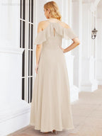Robes longues de demoiselle d'honneur Numbersea à épaules dénudées, fente latérale, robes de bal formelles pour fête et mariage 28070