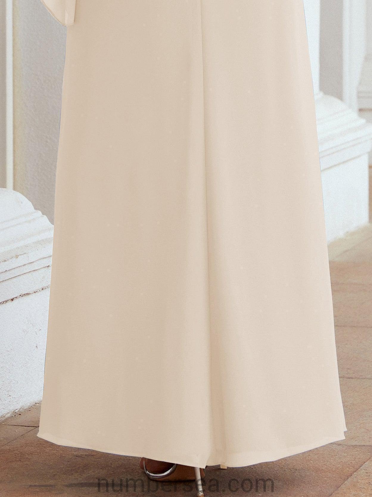 Robe de soirée formelle longue pour mère de la mariée avec cape à volants 28026