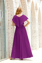 Robe de la Mère de la Mariée Grande Taille Col en V Longueur Solennelle Robe de Bal Formelle pour Invité de Mariage 28020