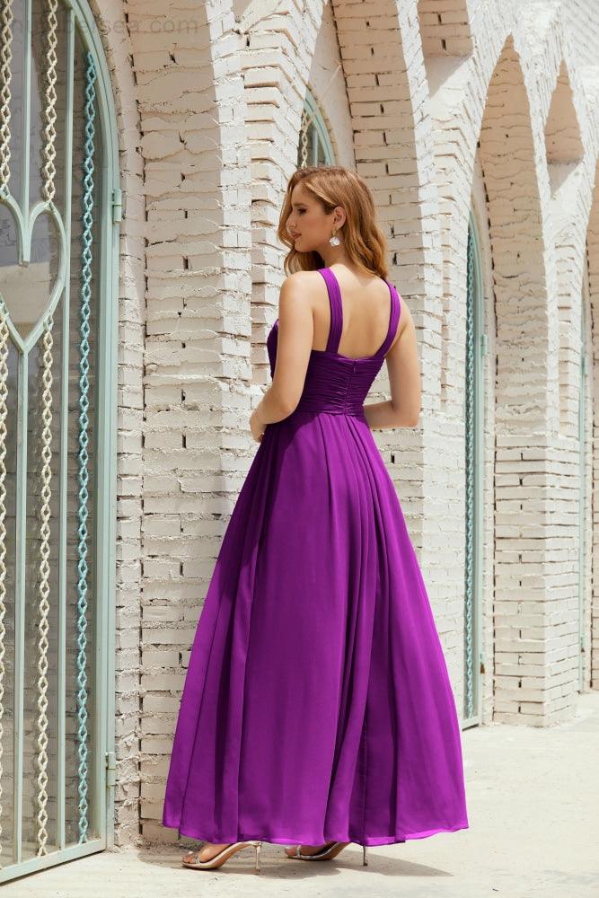 فساتين وصيفات الشرف بحمالة عنق رسمية كوكتيل فستان سهرة 28015