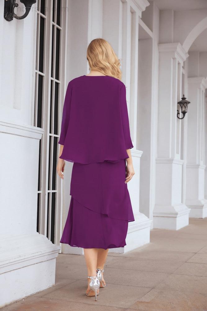 Robe de mariage de la mère de la mariée en deux pièces, ligne A, pour cérémonie et soirée formelle, modèle 28072