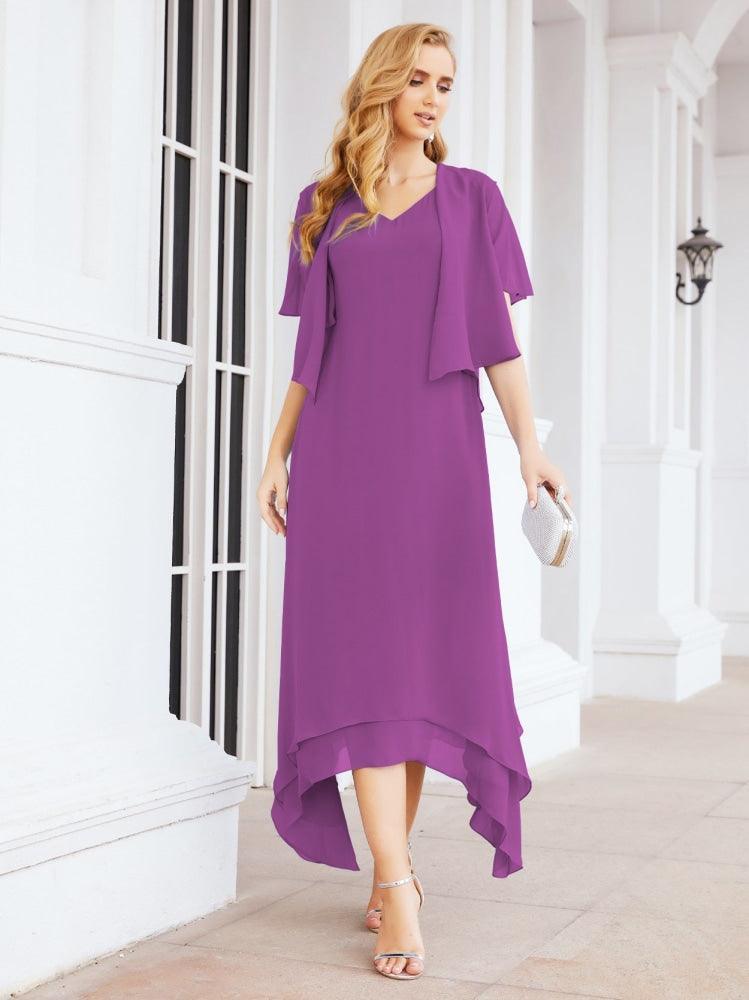 Vestido de Noiva de Duas Peças em Linha A para Mãe da Noiva Vestido de Festa Formal 28073