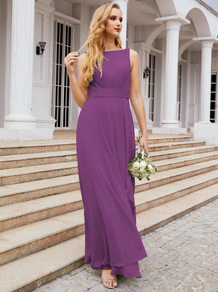 Abiti da damigella Numbersea per matrimonio con volant, lunghi, formali, da ballo 28039