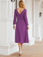 Bridesmaid Dress V-Back Waist Belt Mother of the Bride Wedding Guest SY28031