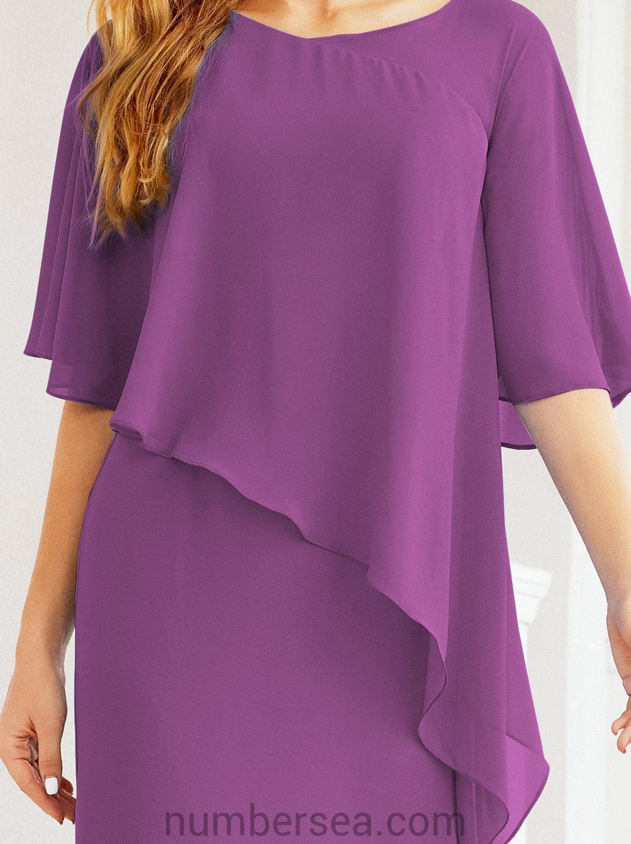 Robe de soirée formelle longue pour mère de la mariée avec cape à volants 28026