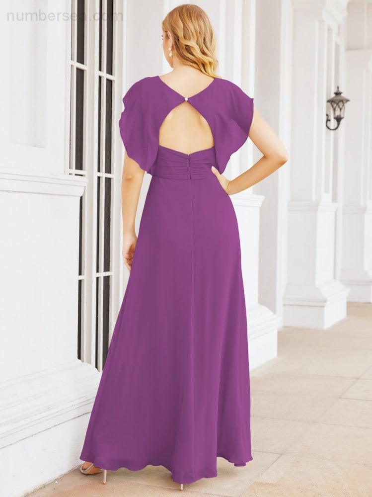 Abiti da damigella Numbersea con mantella, abito formale da ballo, abiti con schiena scoperta per madre della sposa 28058