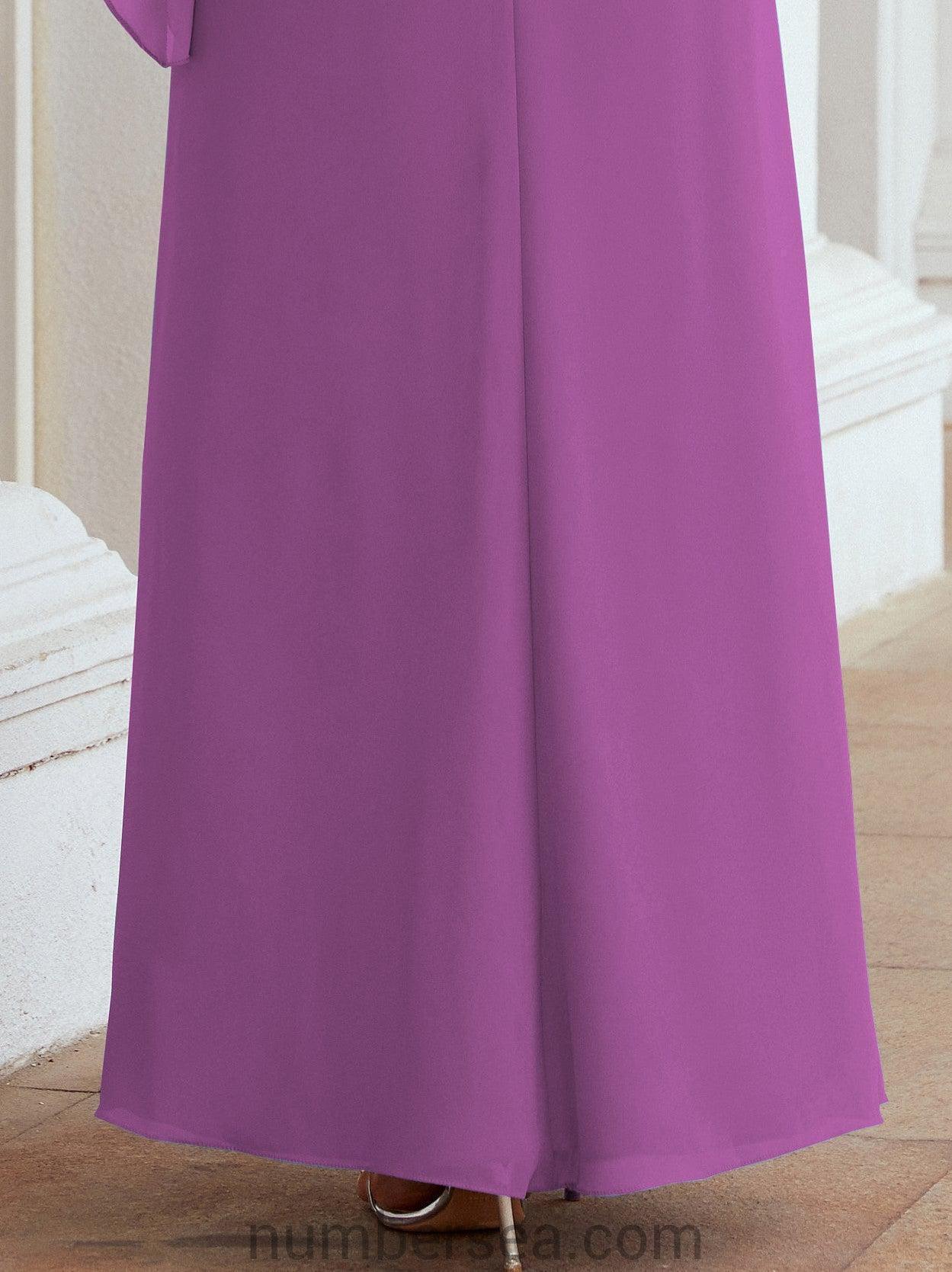 Robe de soirée formelle longue pour mère de la mariée avec cape à volants 28026