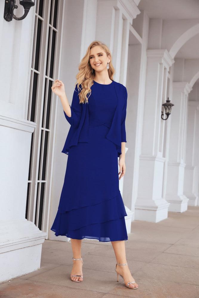 Vestido de Noiva de Duas Peças em Linha A para a Mãe da Noiva Vestido de Festa Formal 28072