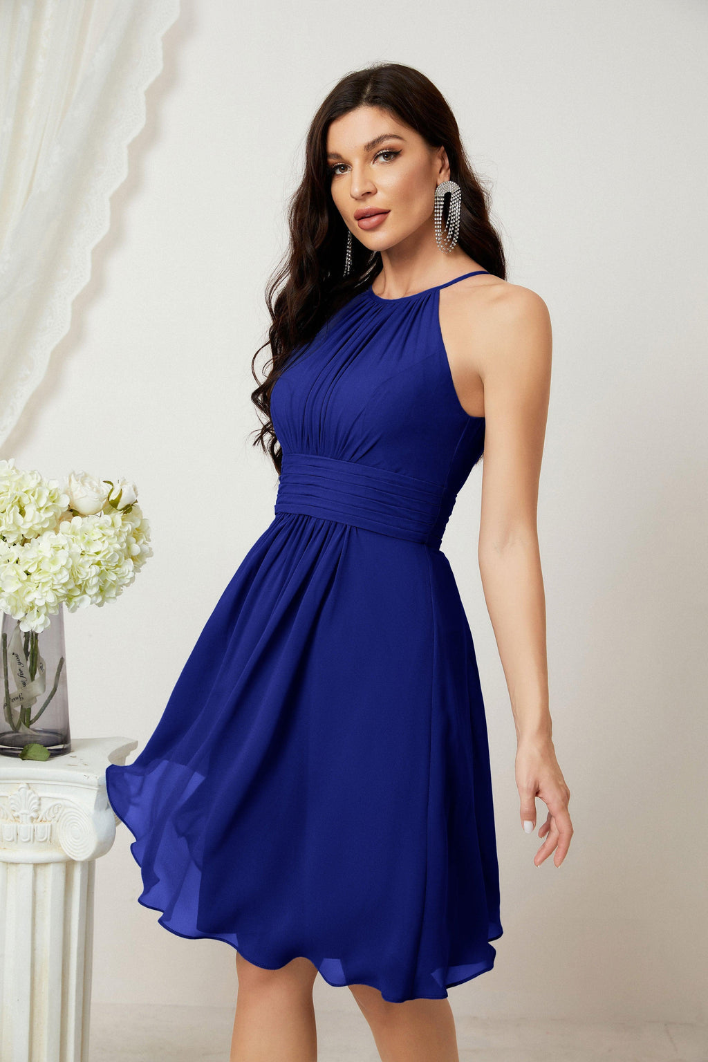 Robe de soirée formelle pour bal de fin d'études ou cocktail Halter 28011