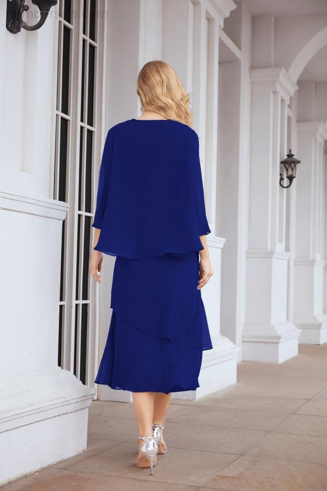 Robe de mariage de la mère de la mariée en deux pièces, ligne A, pour cérémonie et soirée formelle, modèle 28072