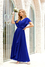 Robe de la Mère de la Mariée Grande Taille Col en V Longueur Solennelle Robe de Bal Formelle pour Invité de Mariage 28020