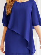 Robe de soirée formelle longue pour mère de la mariée avec cape à volants 28026