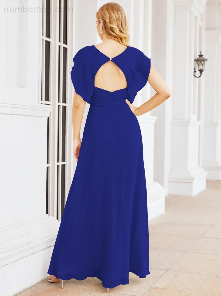 Abiti da damigella Numbersea con mantella, abito formale da ballo, abiti con schiena scoperta per madre della sposa 28058
