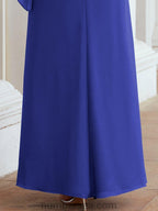 Robe de soirée formelle longue pour mère de la mariée avec cape à volants 28026
