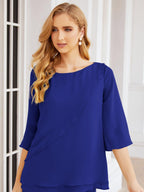 Robe de mariée élégante pour la mère de la mariée en deux pièces, tailleur pantalon grande taille à volants superposés, peignoir argenté 28064