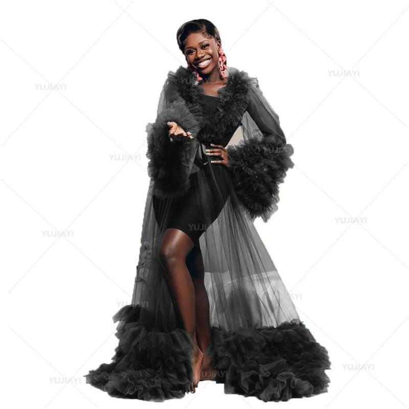 Bridal ball dress shooting fluffy tulle robe pregnant woman wedding party dress