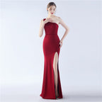 Schlichtes Satin-Abendkleid 