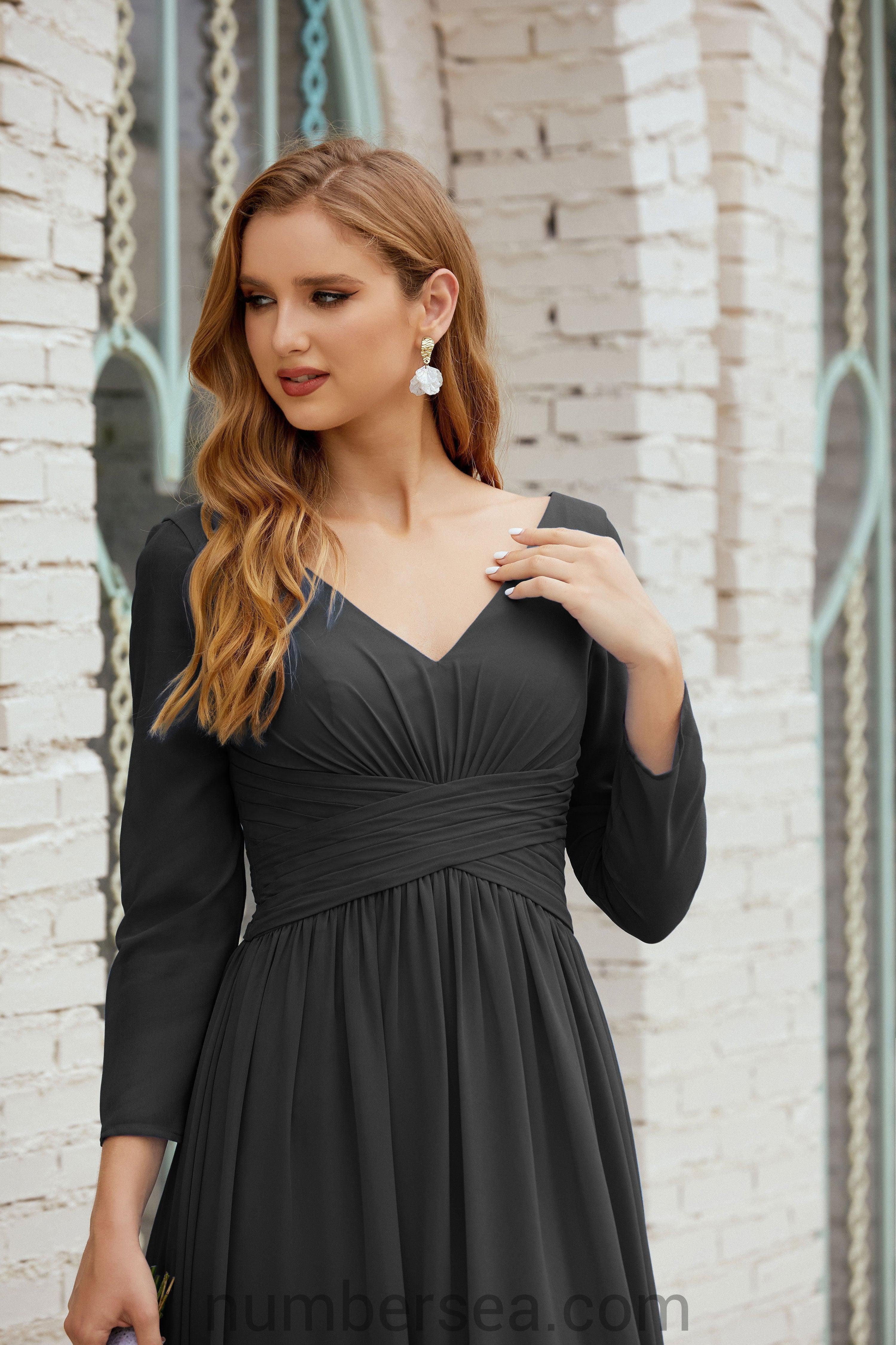 Abito da damigella Numbersea in chiffon, abito formale per festa, abito da sera 28016