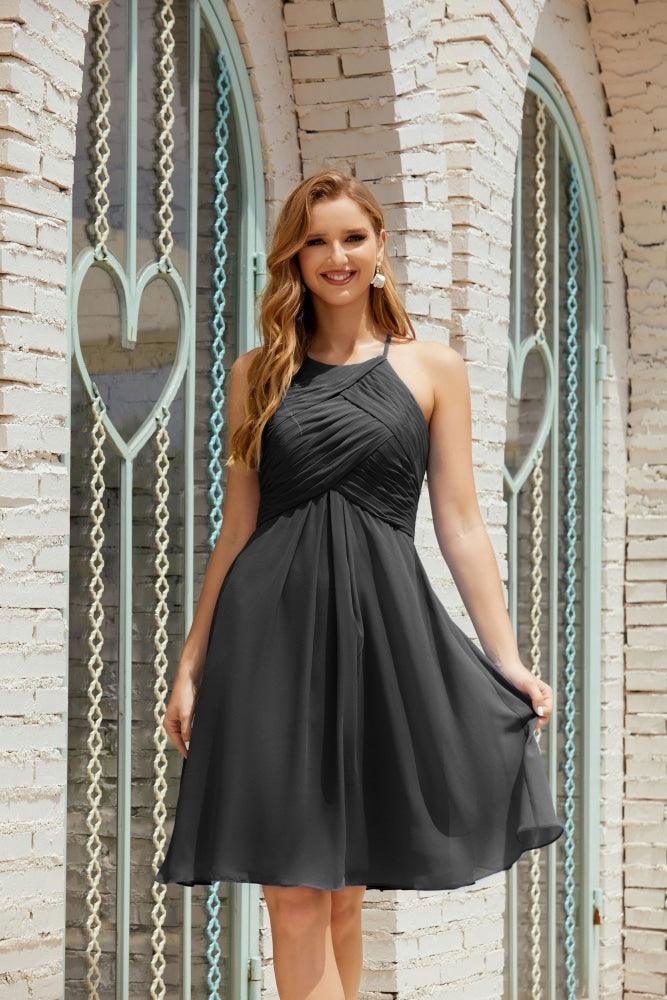 Vestidos de Baile sem Mangas para Receção em Casa, Cocktail Formal e Baile de Finalistas 28014