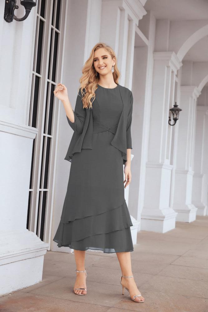 Vestido de Noiva de Duas Peças em Linha A para a Mãe da Noiva Vestido de Festa Formal 28072