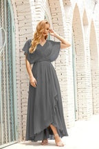 Robe de la Mère de la Mariée Grande Taille Col en V Longueur Solennelle Robe de Bal Formelle pour Invité de Mariage 28020