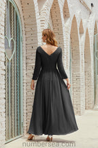 Abito da damigella Numbersea in chiffon, abito formale per festa, abito da sera 28016