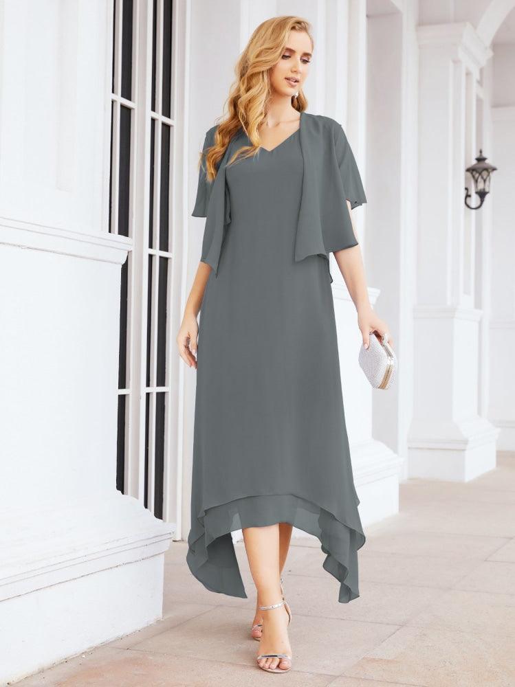 Vestido de Noiva de Duas Peças em Linha A para Mãe da Noiva Vestido de Festa Formal 28073