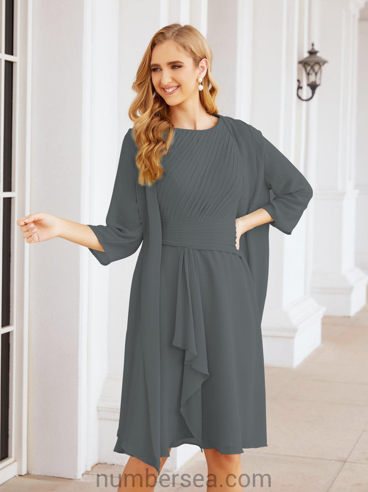 Vestidos para a Mãe da Noiva Vestido de Baile de Finalistas Vestido Casual Pregueado 28065