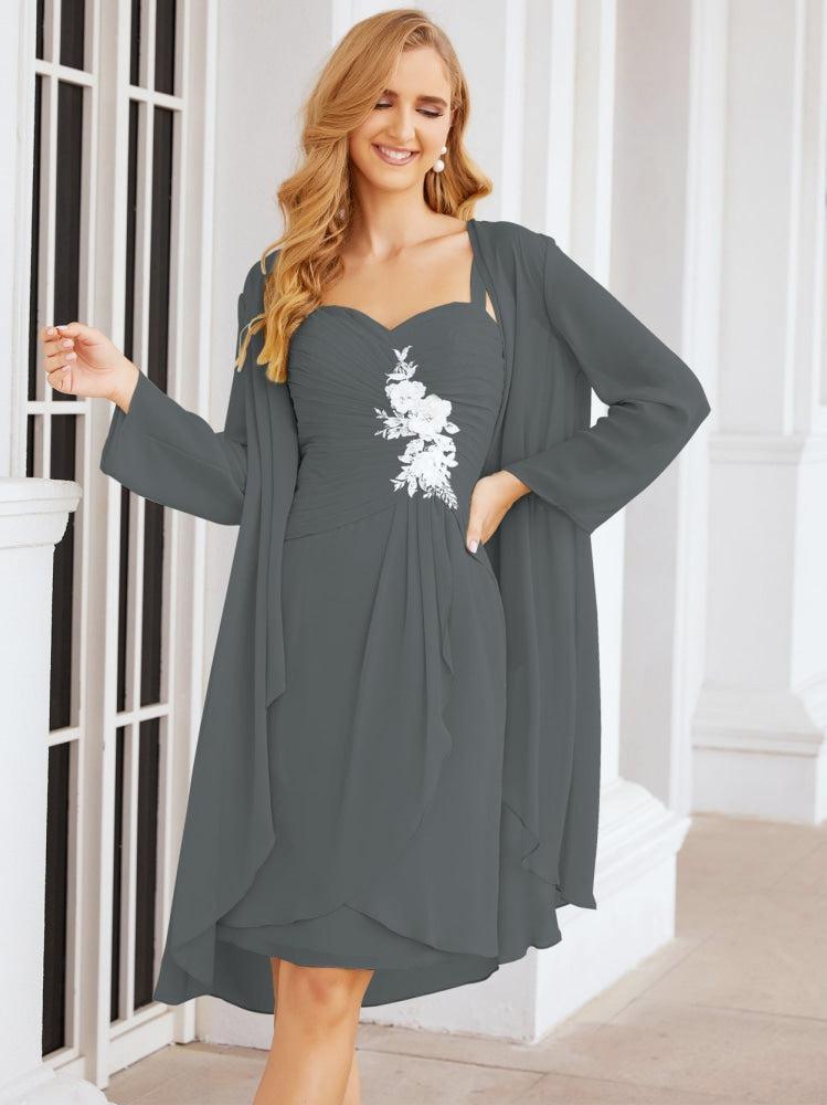 Vestidos de Mãe do Noivo Aplicações de Renda para Convidados de Casamento 28066