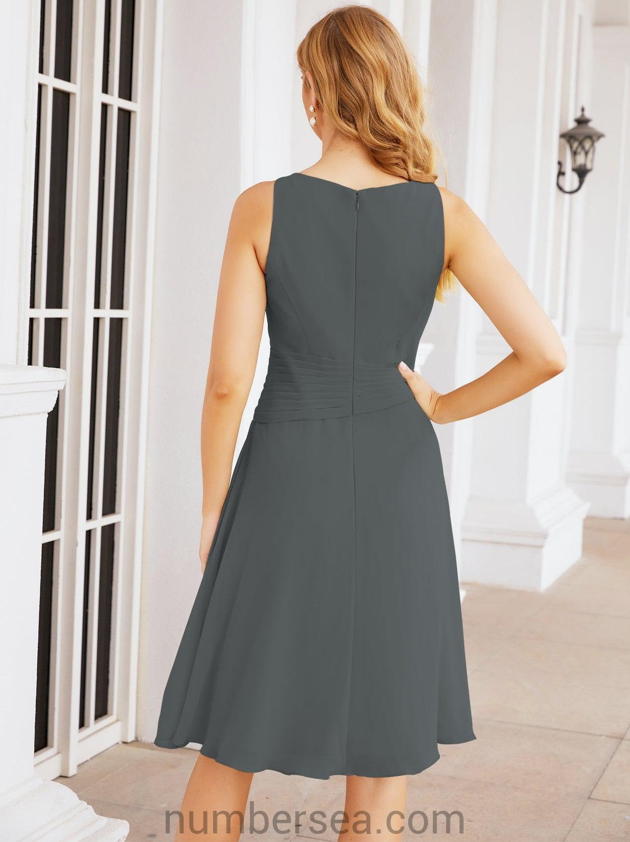 Vestidos para a Mãe da Noiva Vestido de Baile de Finalistas Vestido Casual Pregueado 28065
