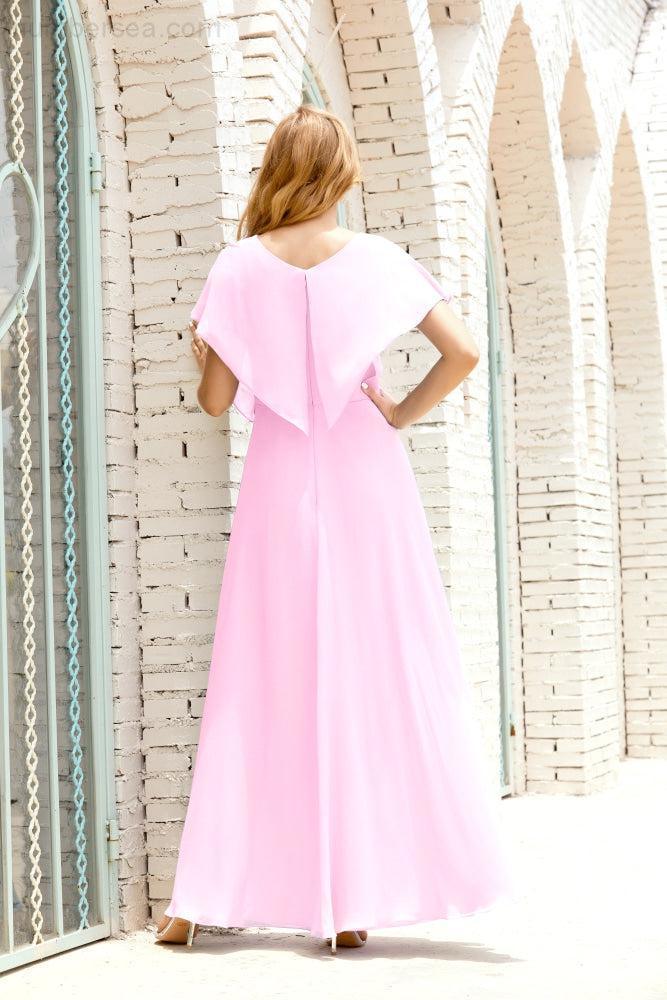 Robe de la Mère de la Mariée Grande Taille Col en V Longueur Solennelle Robe de Bal Formelle pour Invité de Mariage 28020