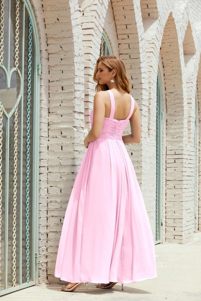فساتين وصيفات الشرف بحمالة عنق رسمية كوكتيل فستان سهرة 28015