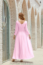 Abito da damigella Numbersea in chiffon, abito formale per festa, abito da sera 28016
