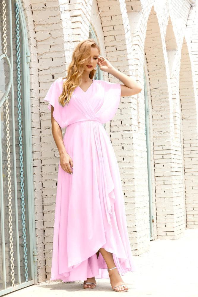 Robe de la Mère de la Mariée Grande Taille Col en V Longueur Solennelle Robe de Bal Formelle pour Invité de Mariage 28020