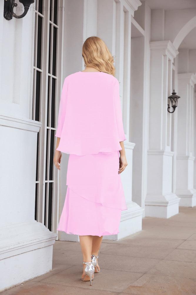 Robe de mariage de la mère de la mariée en deux pièces, ligne A, pour cérémonie et soirée formelle, modèle 28072