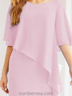 Robe de soirée formelle longue pour mère de la mariée avec cape à volants 28026