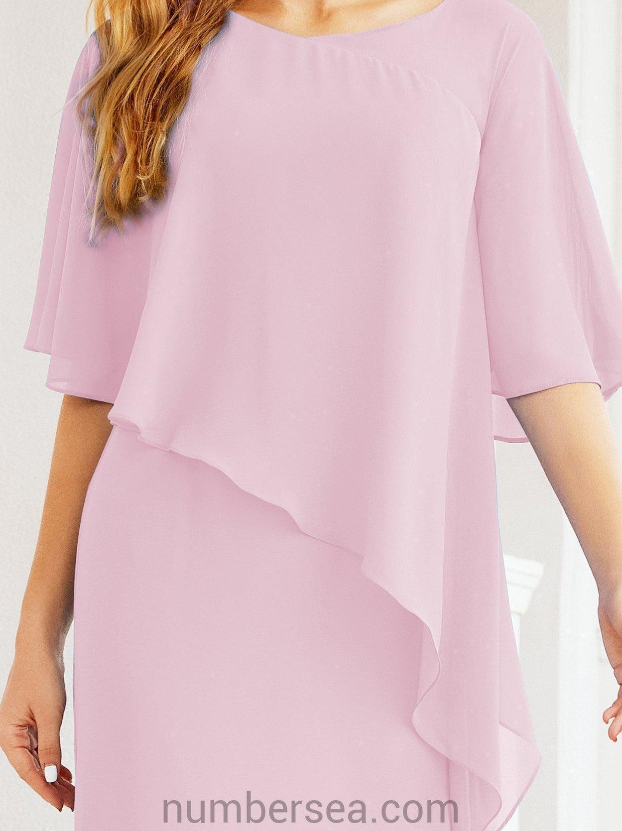 Robe de soirée formelle longue pour mère de la mariée avec cape à volants 28026