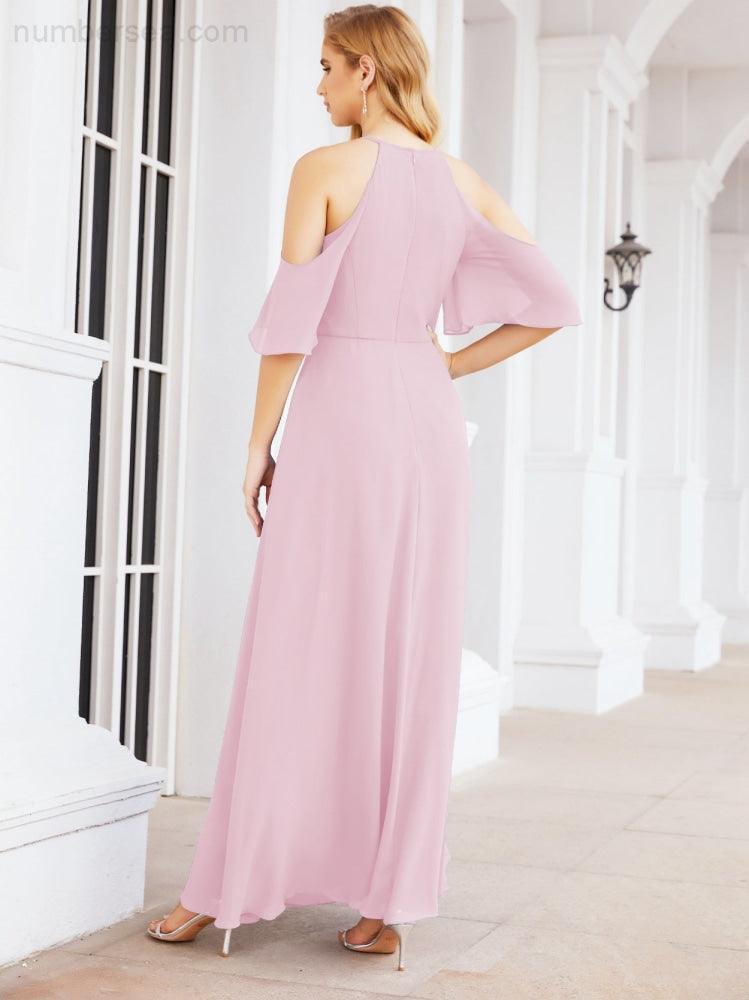 Robe de demoiselle d'honneur asymétrique, robe de soirée longue formelle ligne A 28074
