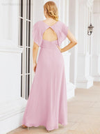Abiti da damigella Numbersea con mantella, abito formale da ballo, abiti con schiena scoperta per madre della sposa 28058