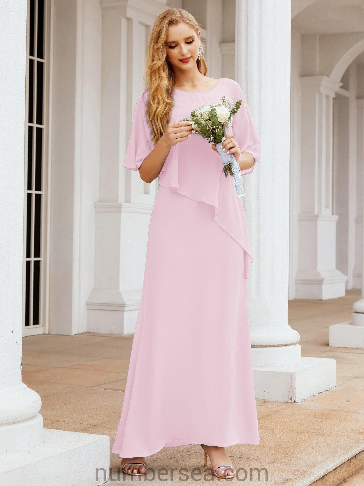 Robe de soirée formelle longue pour mère de la mariée avec cape à volants 28026