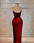 Chic Strapless Long Prom Dress With Beading And Pleated Details