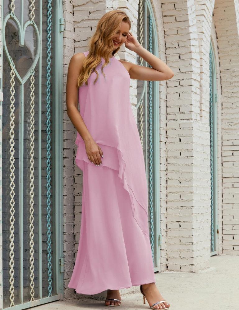Vestido Longo de Chiffon para Mães da Noiva de Tamanho Grande, para Damas de Honra e Baile de Finalistas, Modelo 28019