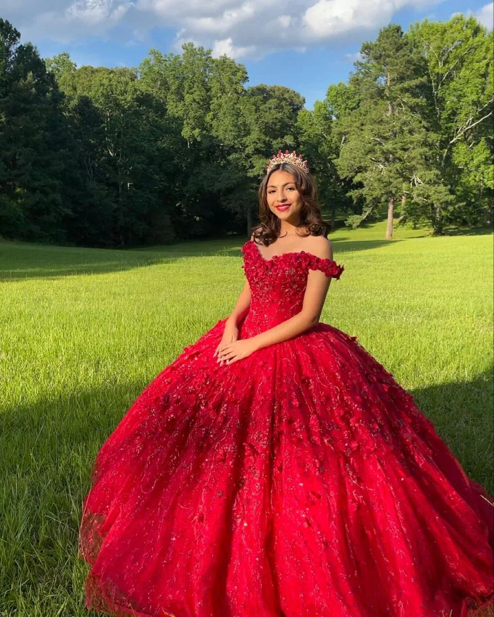 Robe somptueuse rouge pour Quinceañera, robe de bal rouge, robe rouge pour seizième anniversaire Y2338