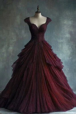Abito da ballo formale a linea A in pizzo di tulle blu elegante Vestito per quindicenne Y7797