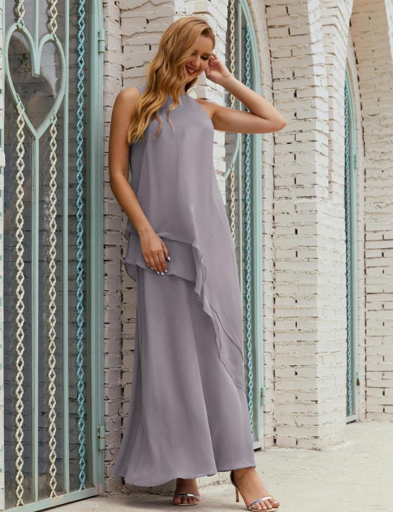 Vestido Longo de Chiffon para Mães da Noiva de Tamanho Grande, para Damas de Honra e Baile de Finalistas, Modelo 28019