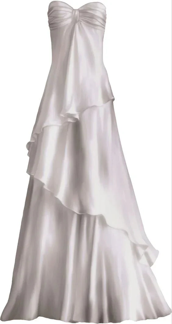 Robe de soirée blanche longue pour bal de promo style cœur séduisant Y7541