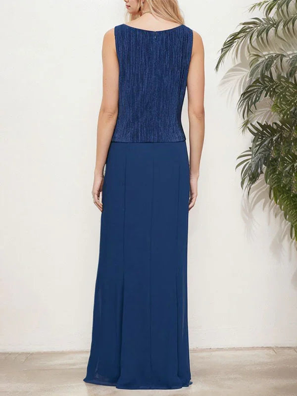 فستان مزيّف معدني من قطعتين مع سترة