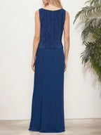 فستان مزيّف معدني من قطعتين مع سترة