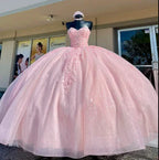 Süßherz Hellrosa Quinceañera-Kleider Ballkleid Geburtstagsfeier Kleid Y2730