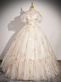 Delizioso abito da ballo con stampa floreale in tulle e scollo a barca, abito formale per ballo di fine anno e serate eleganti Y8365